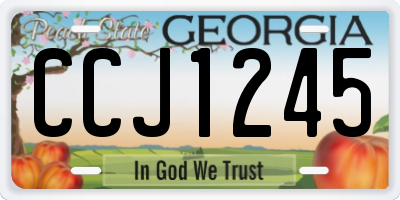 GA license plate CCJ1245