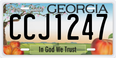 GA license plate CCJ1247