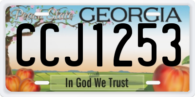 GA license plate CCJ1253