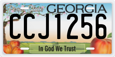 GA license plate CCJ1256