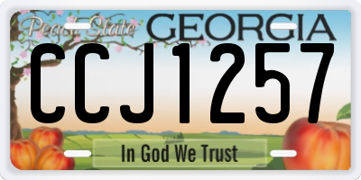GA license plate CCJ1257