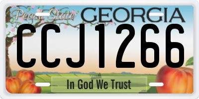 GA license plate CCJ1266