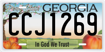 GA license plate CCJ1269