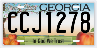 GA license plate CCJ1278