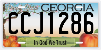 GA license plate CCJ1286