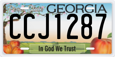 GA license plate CCJ1287