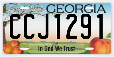 GA license plate CCJ1291
