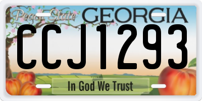 GA license plate CCJ1293