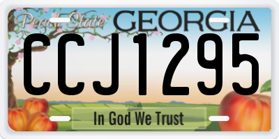 GA license plate CCJ1295