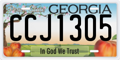 GA license plate CCJ1305