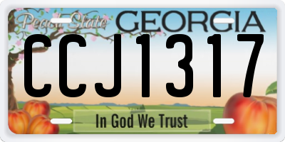 GA license plate CCJ1317