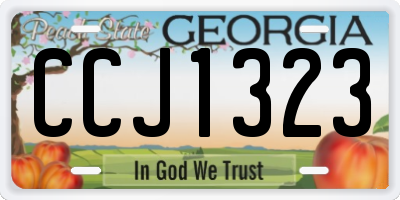 GA license plate CCJ1323
