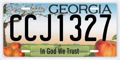 GA license plate CCJ1327