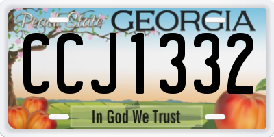 GA license plate CCJ1332