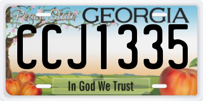 GA license plate CCJ1335