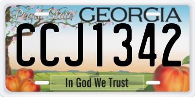 GA license plate CCJ1342