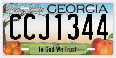 GA license plate CCJ1344