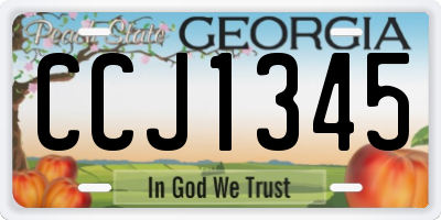 GA license plate CCJ1345