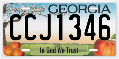 GA license plate CCJ1346