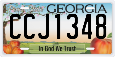 GA license plate CCJ1348