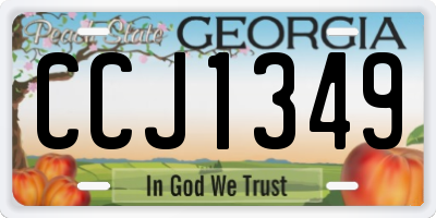 GA license plate CCJ1349