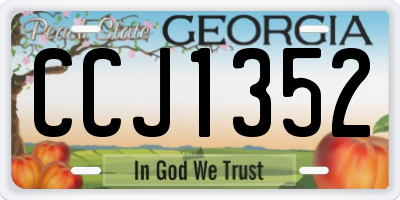 GA license plate CCJ1352