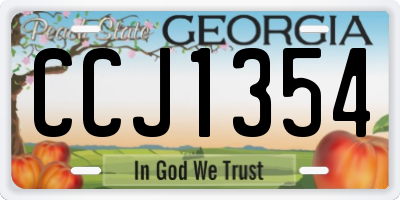 GA license plate CCJ1354