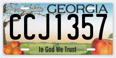 GA license plate CCJ1357