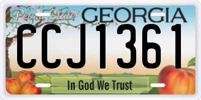 GA license plate CCJ1361