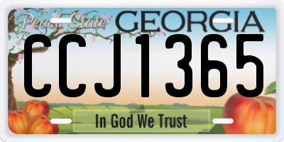 GA license plate CCJ1365