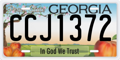 GA license plate CCJ1372