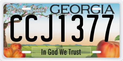 GA license plate CCJ1377