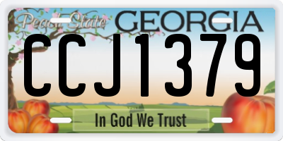 GA license plate CCJ1379