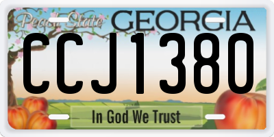 GA license plate CCJ1380
