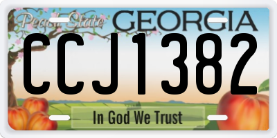 GA license plate CCJ1382