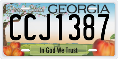 GA license plate CCJ1387