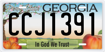 GA license plate CCJ1391