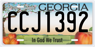 GA license plate CCJ1392
