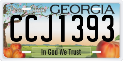 GA license plate CCJ1393