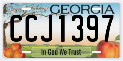 GA license plate CCJ1397