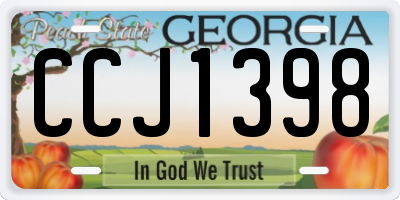 GA license plate CCJ1398