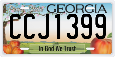 GA license plate CCJ1399