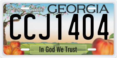 GA license plate CCJ1404