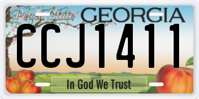 GA license plate CCJ1411
