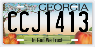 GA license plate CCJ1413