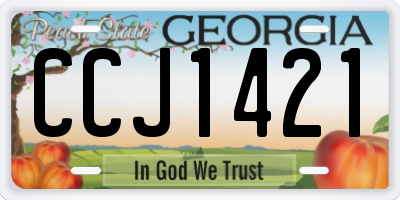 GA license plate CCJ1421