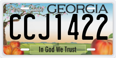 GA license plate CCJ1422