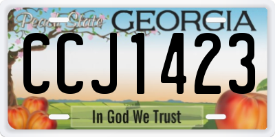 GA license plate CCJ1423