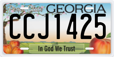 GA license plate CCJ1425