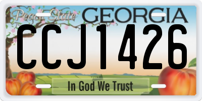 GA license plate CCJ1426